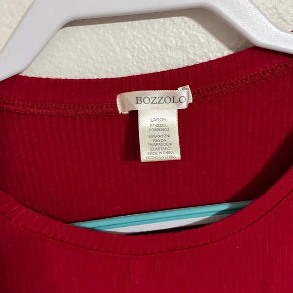 Bozzolo Red Ribbed Crop Top - Picture 3 of 3